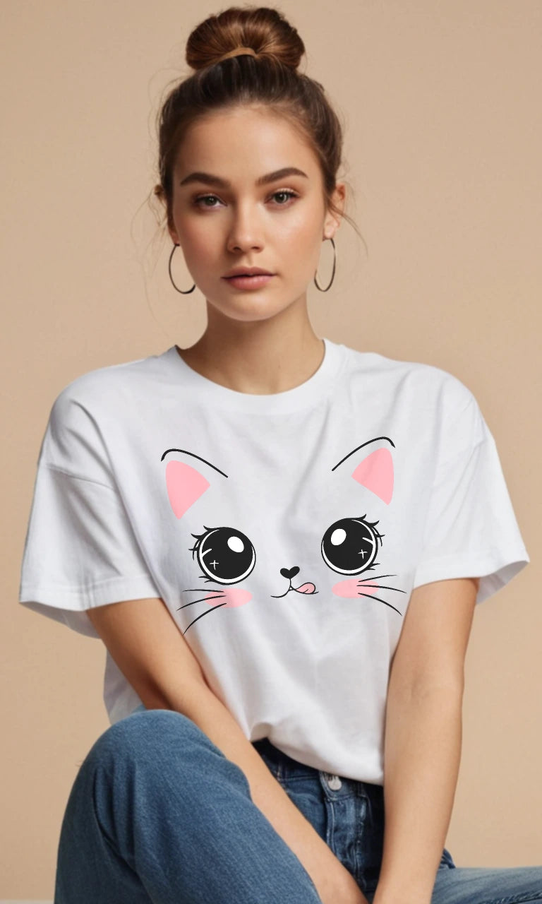 Kitty Eyes Oversized Tee