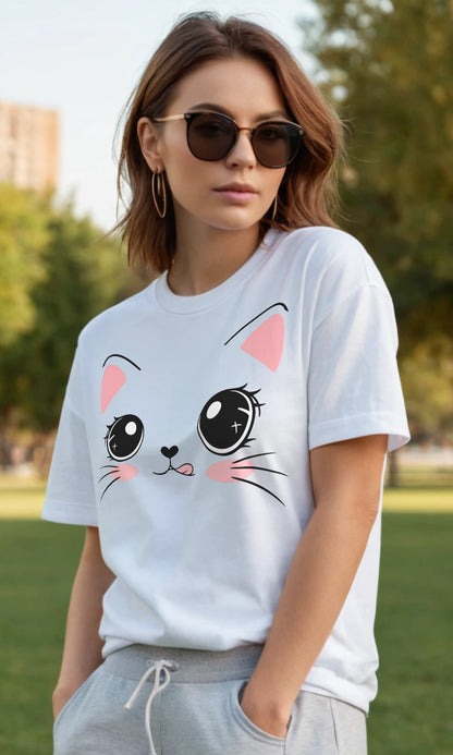 Kitty Eyes Oversized Tee